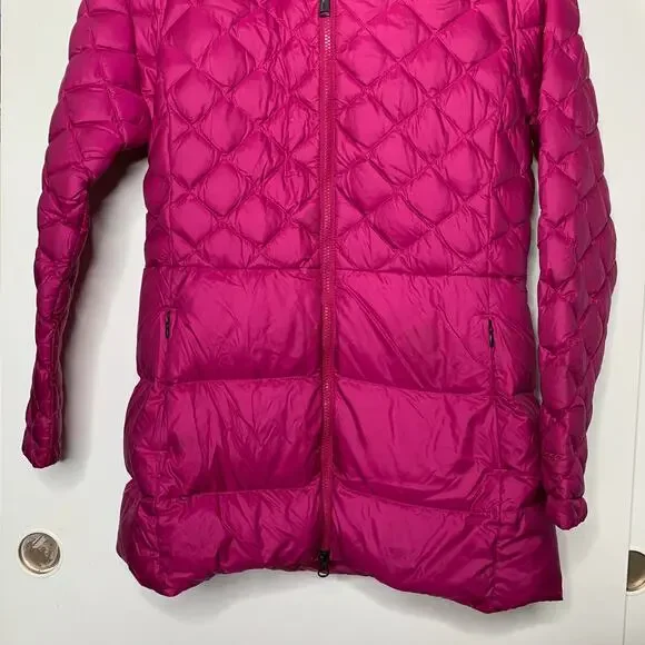 The North Face women’s hot pink Tyndall 550 Down mid-length puffer jacket Medium - Picture 4 of 16